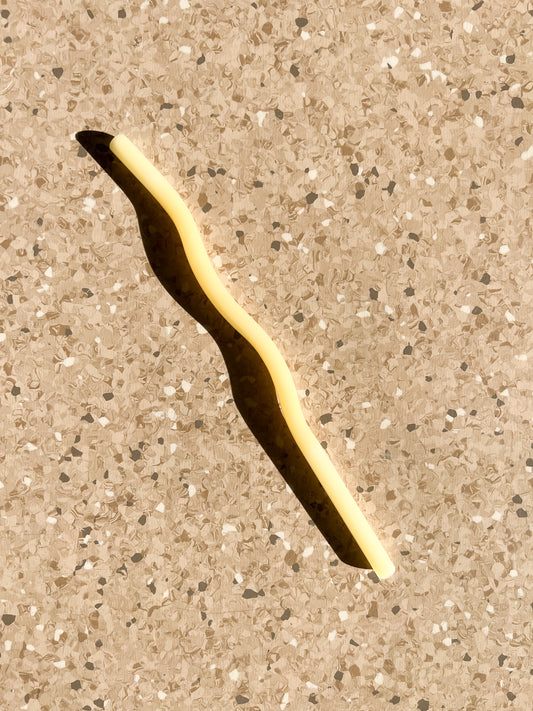 Wavy Glass Straw - Solid Yellow