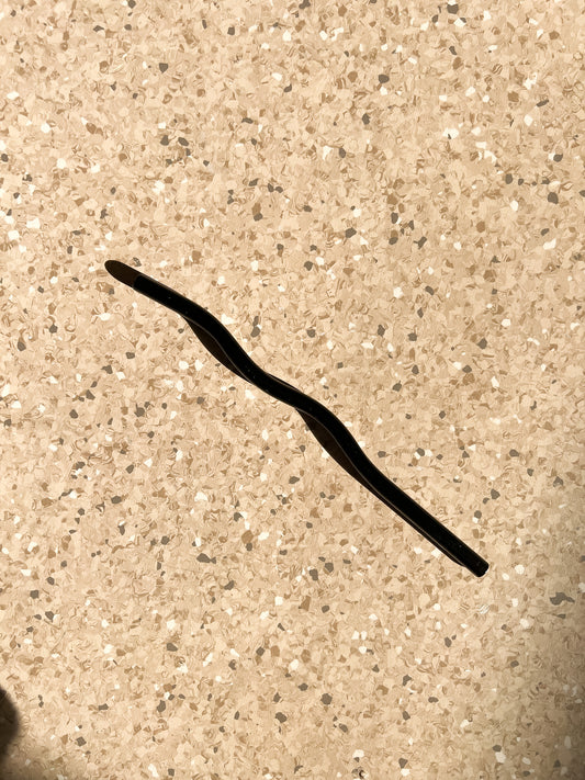 Wavy Glass Straw - Solid Black